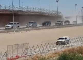 Realizan operativo de seguridad en frontera Juárez-El Paso durante visita de Kristi Noem