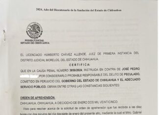 Giran orden de aprehensión contra Jóse L. ,por peculado agravado