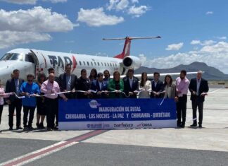 Inauguran nuevas rutas aéreas desde Chihuahua hacia Los Mochis, La Paz y Querétaro