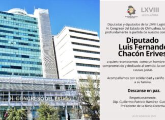 Luto en Congreso por fallecimiento del diputado Fernando Chacón