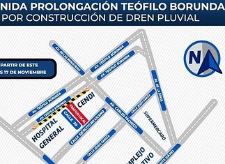 Atención: Cerrarán tramo de la Teófilo Borunda el lunes por obras