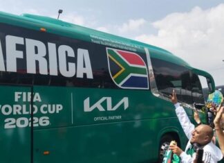 Selección de Sudáfrica llega al Estadio en CDMX para debut mundialista
